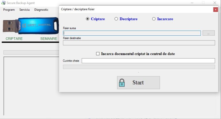 Aplicatie CertDigital Secure BackUp